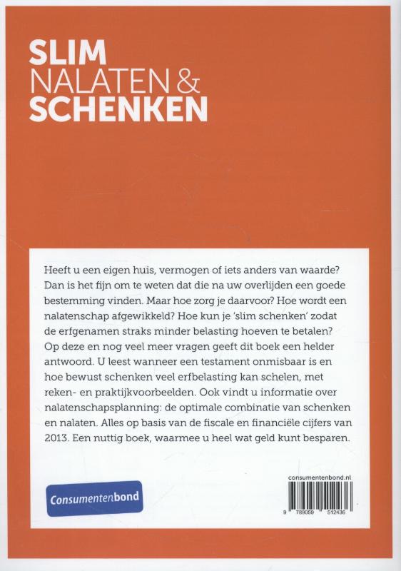 Achterkant van Slim nalaten en schenken