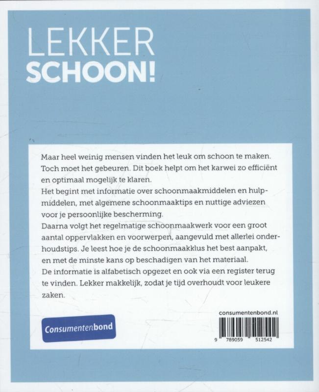 Achterkant van Lekker schoon!