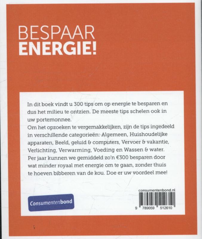 Achterkant van Bespaar energie!