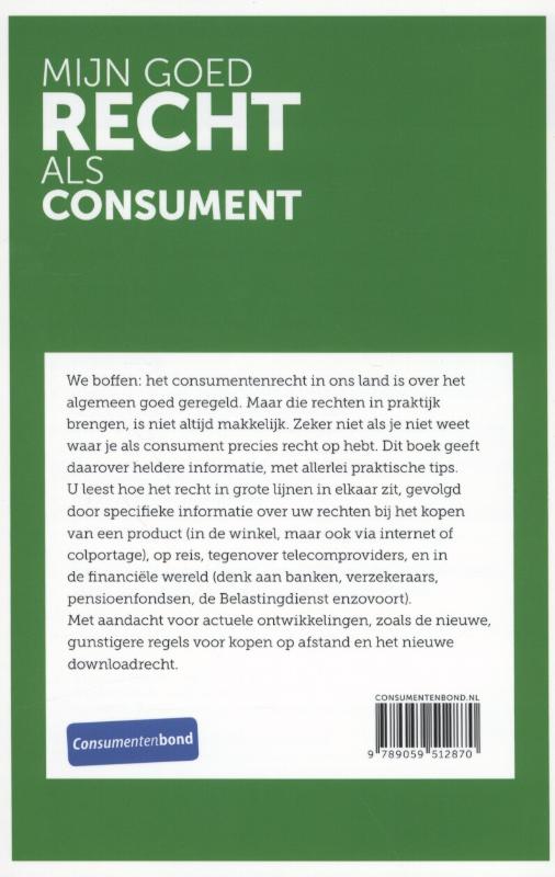Achterkant van Mijn goed recht als consument