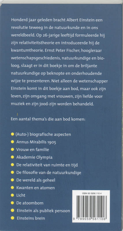 Achterkant van Einstein voor in je binnenzak