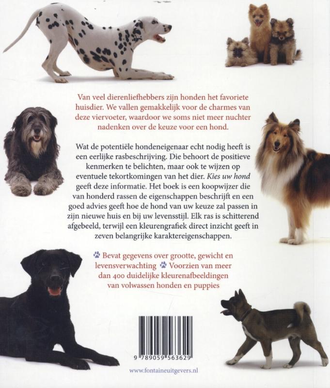 Achterkant van Kies uw hond