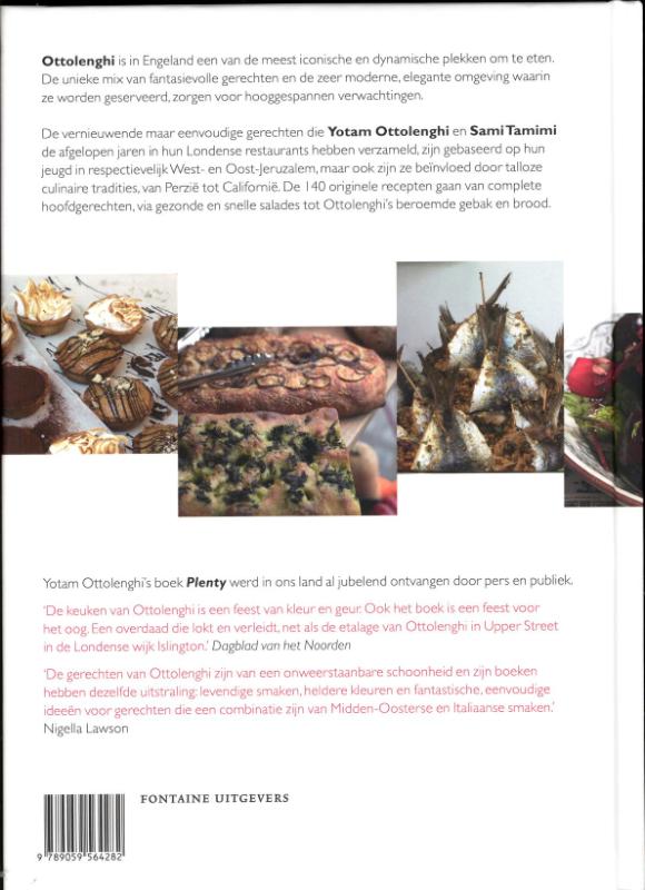 Achterkant van Ottolenghi het kookboek