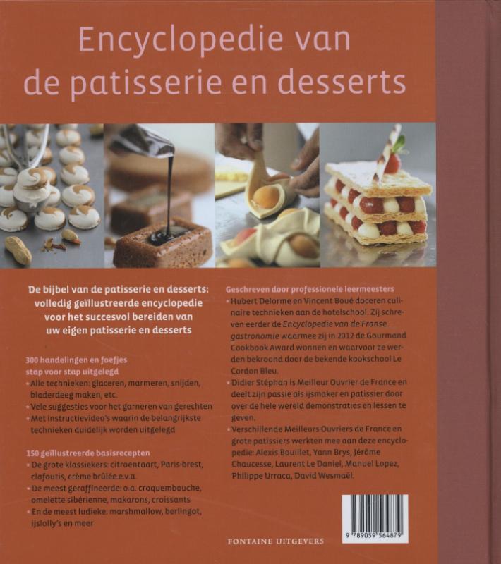 Achterkant van Encyclopedie van de patisserie en desserts