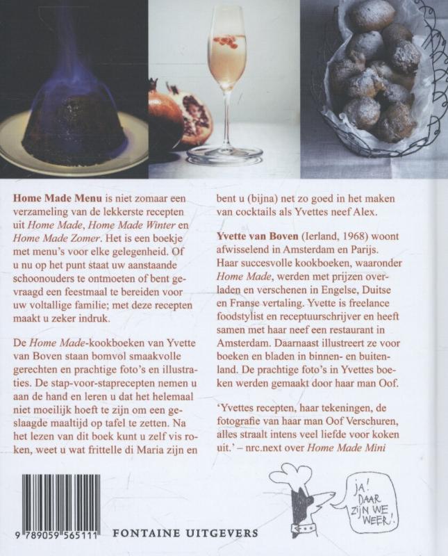 Achterkant van Home made menu