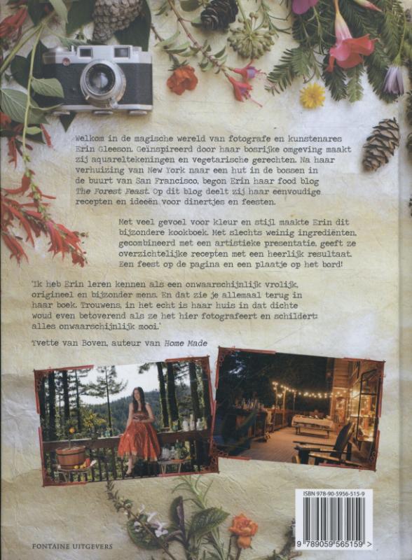 Achterkant van Het forest feast kookboek