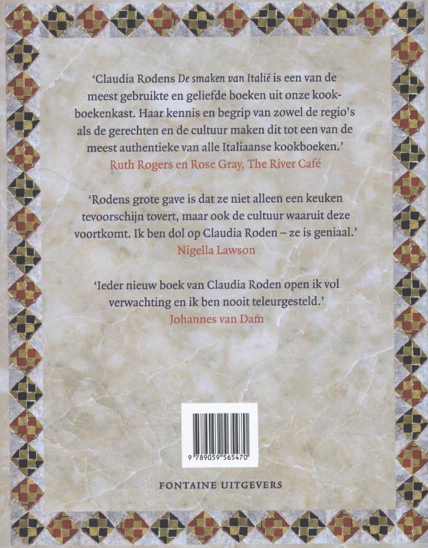Achterkant van De smaken van Italië
