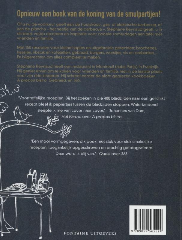 Achterkant van Barbecue en plancha