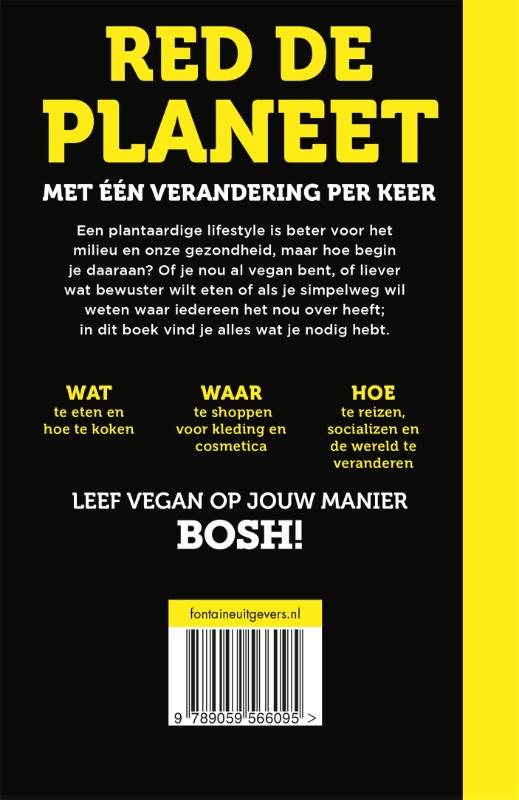Achterkant van BOSH! Hoe leef je vegan?