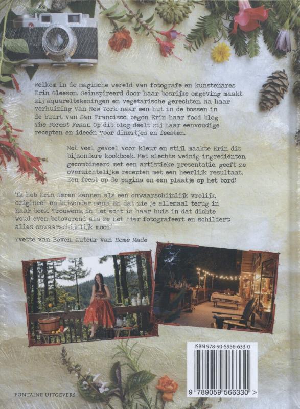 Achterkant van Het forest feast kookboek