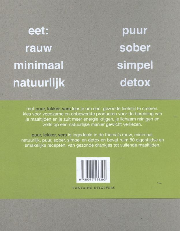 Achterkant van Puur, lekker, vers