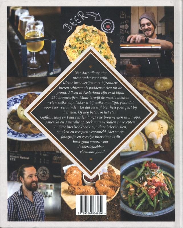 Achterkant van Echt bier kookboek