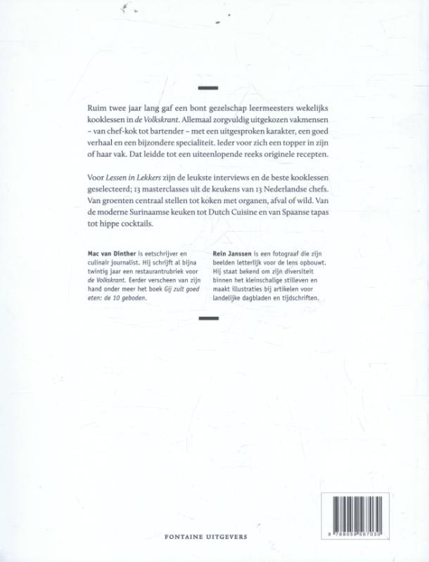 Achterkant van Lessen in lekkers