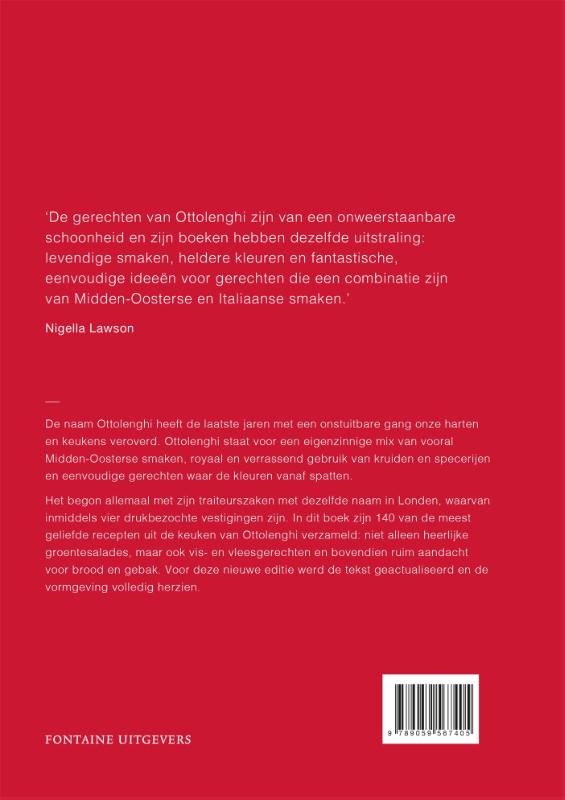 Achterkant van Ottolenghi het kookboek
