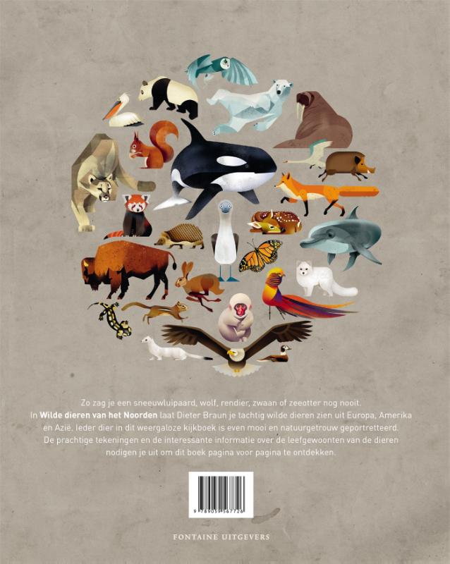 Achterkant van Wilde dieren van het noorden