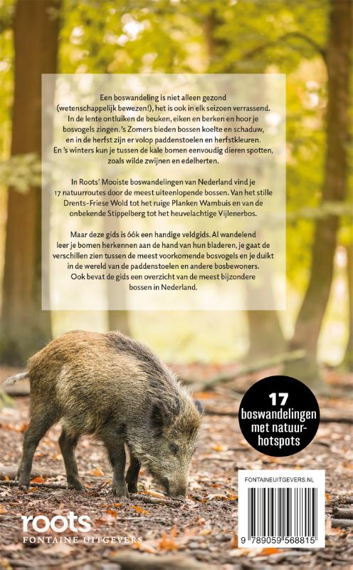 Achterkant van De mooiste boswandelingen van Nederland