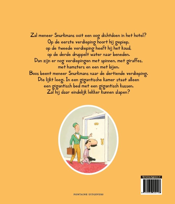 Achterkant van Er zit een dinosaurus op de 13de verdieping