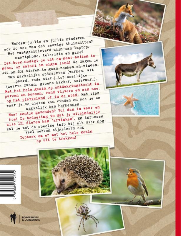 Achterkant van Op safari in eigen land