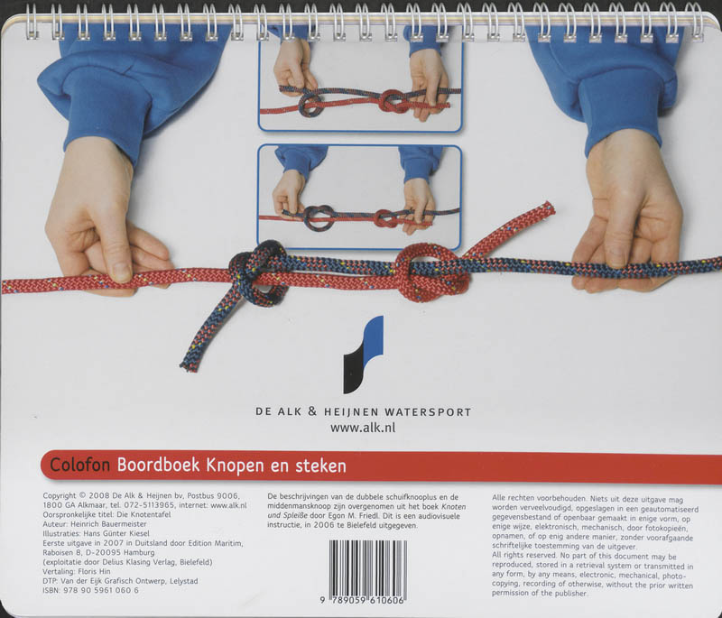 Achterkant van Boordboek knopen en steken