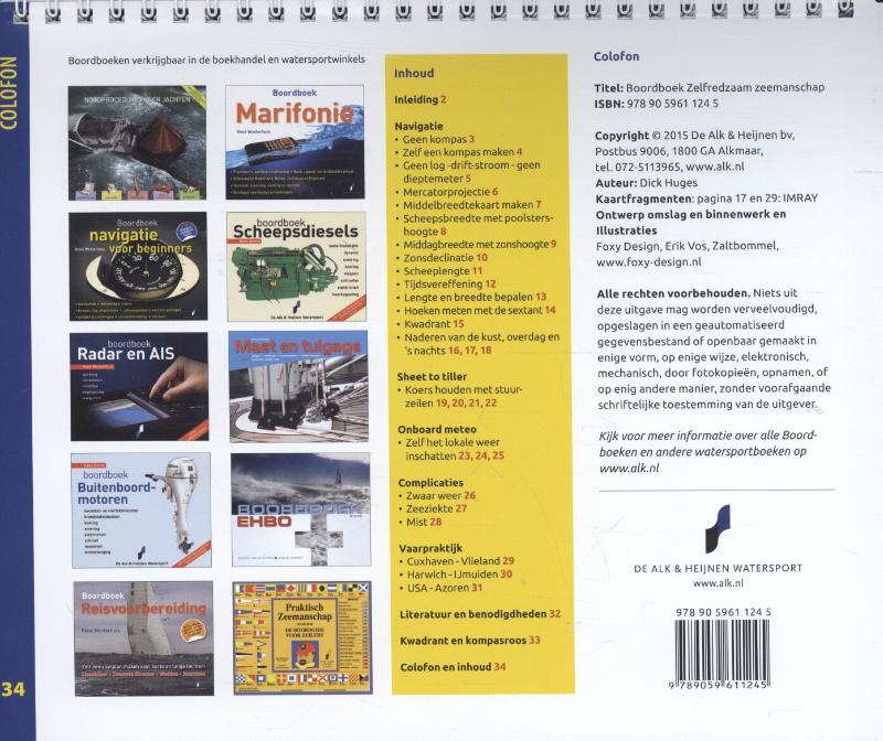 Achterkant van Boordboek zelfredzaam zeemanschap