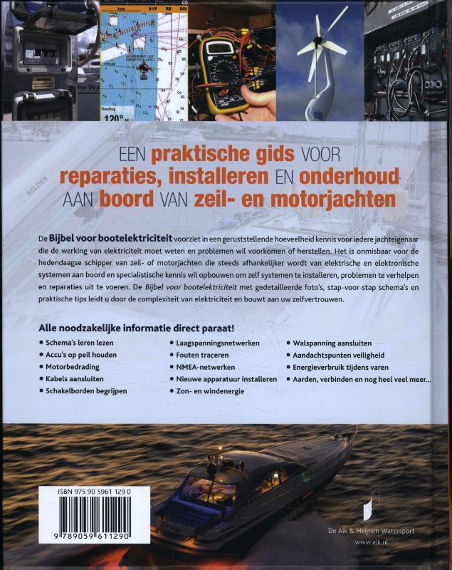 Achterkant van Bijbel voor boot elektriciteit