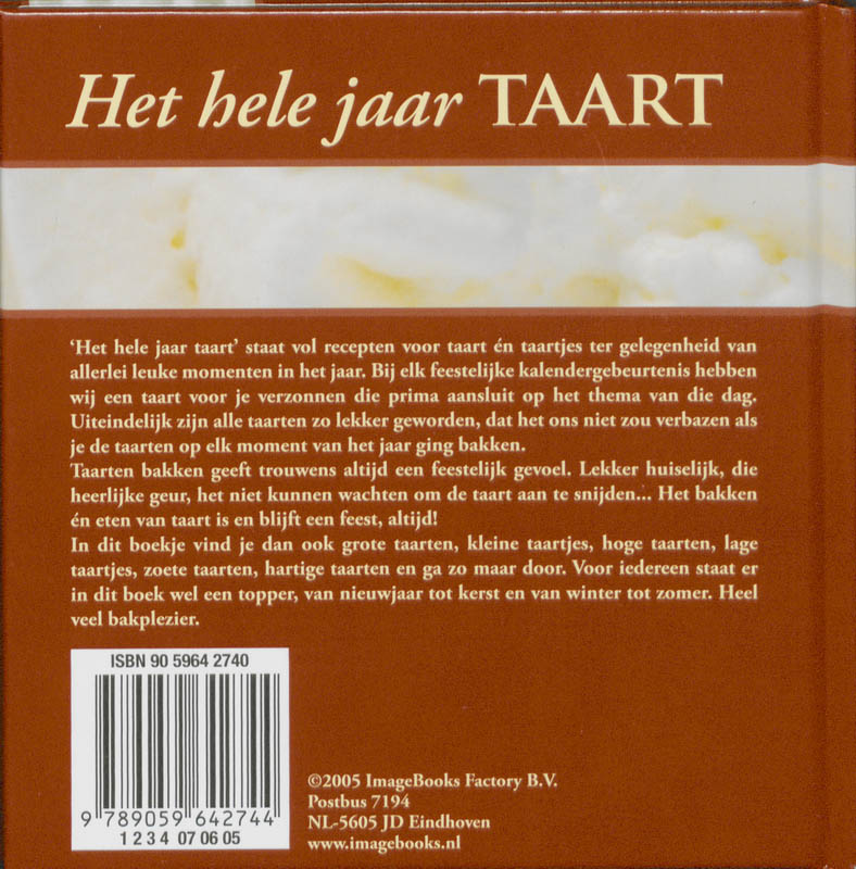 Achterkant van Het hele jaar taart