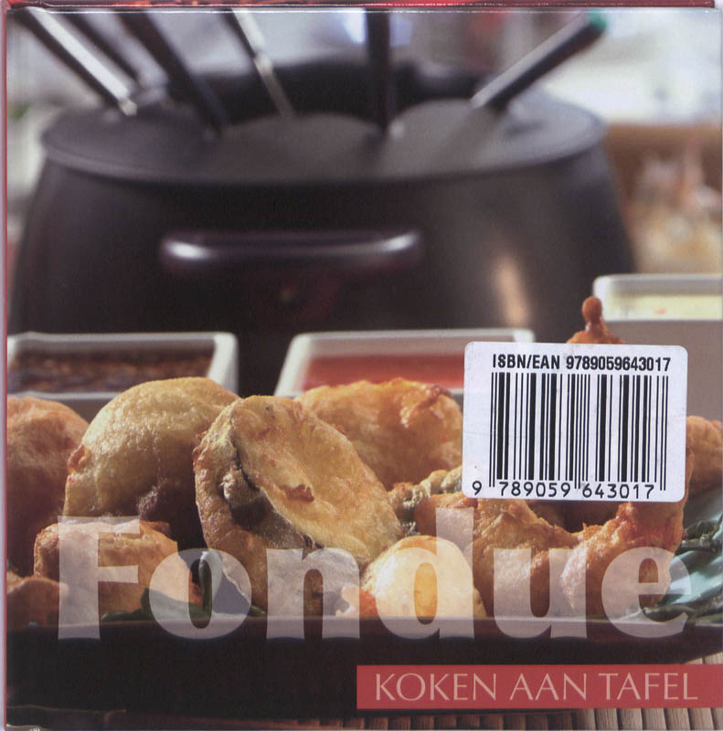 Achterkant van Fondue & Gourmet koken aan tafel