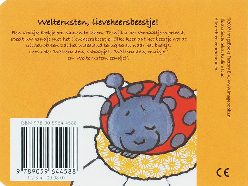 Achterkant van welterusten, lieveheersbeestje!