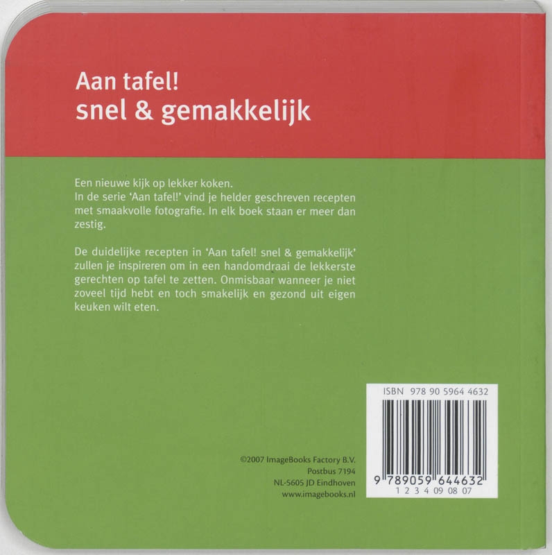 Achterkant van snel & Gemakkelijk