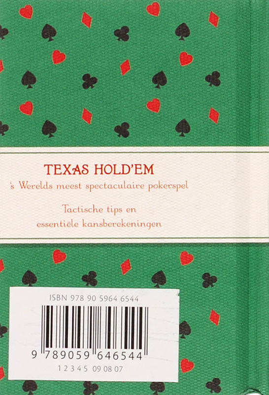 Achterkant van Texas Hold'em Pokerzakboek