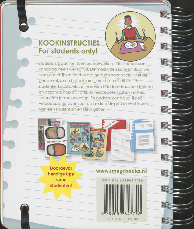 Achterkant van Kookinstructies for Students only