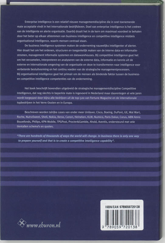 Achterkant van Enterprise intelligence
