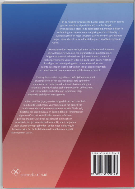 Achterkant van Ervaringsleren cultiveren