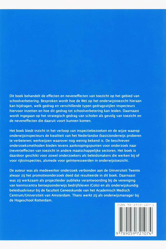 Achterkant van Toezicht en schoolverbetering