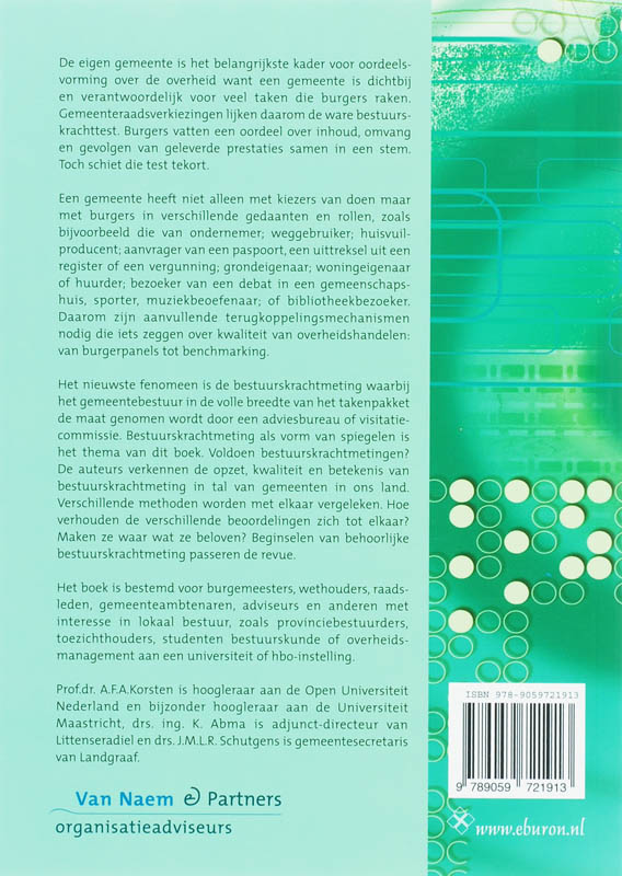 Achterkant van Bestuurskracht van gemeenten