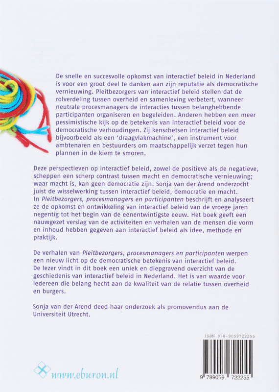 Achterkant van Pleitbezorgers, procesmanagers en participanten