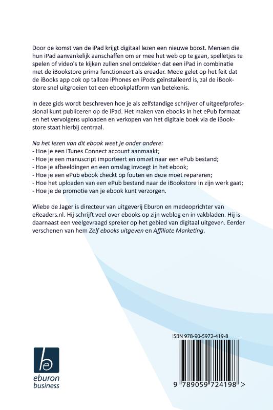 Achterkant van Publiceren op de iPad