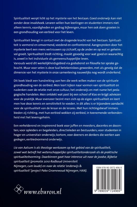 Achterkant van Spiritualiteit in het onderwijs