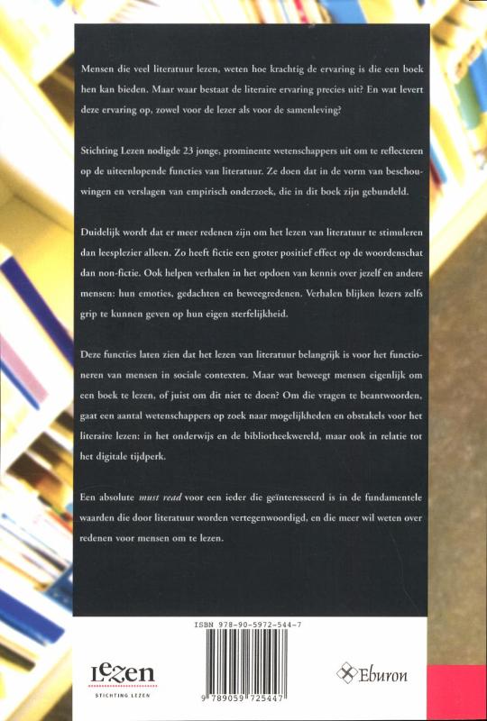 Achterkant van De stralende lezer