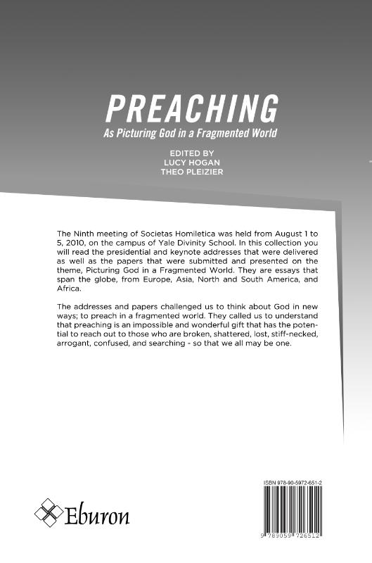 Achterkant van Preaching world as picturing God in a fragmented world