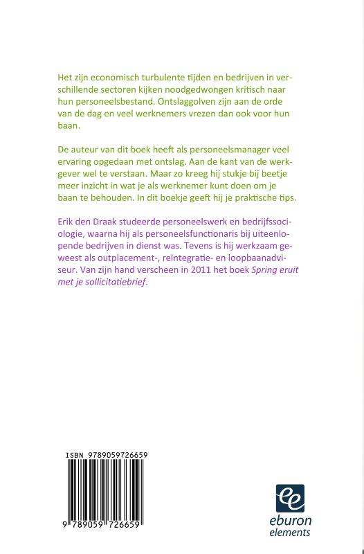 Achterkant van Hoe behoud ik mijn baan?