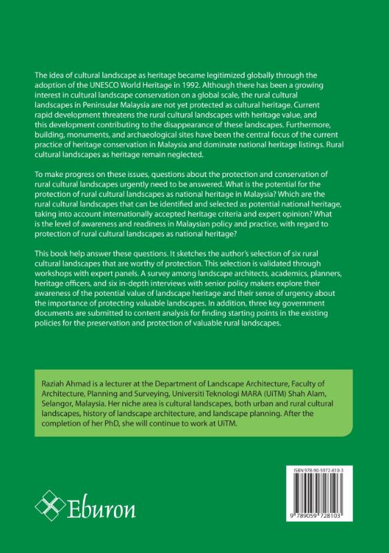 Achterkant van Cultural landscapes as heritage in malaysia