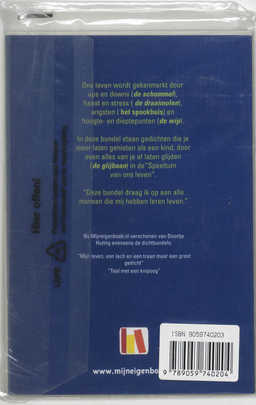 Achterkant van In de speeltuin van ons leven