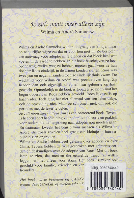 Achterkant van Je zult nooit meer alleen zijn