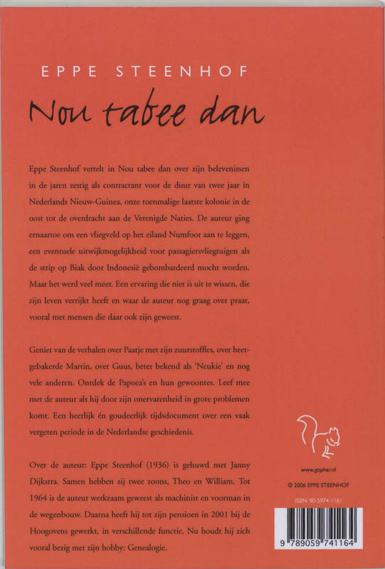 Achterkant van Nou tabee dan