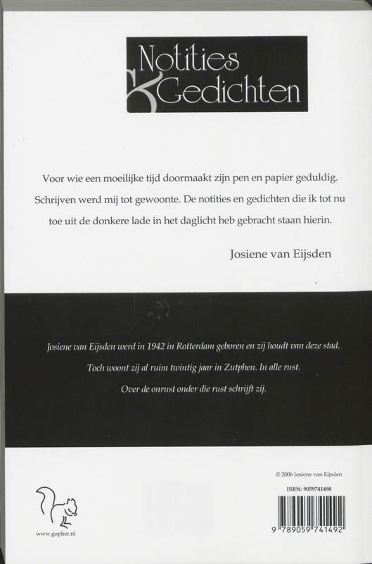 Achterkant van Notities en gedichten