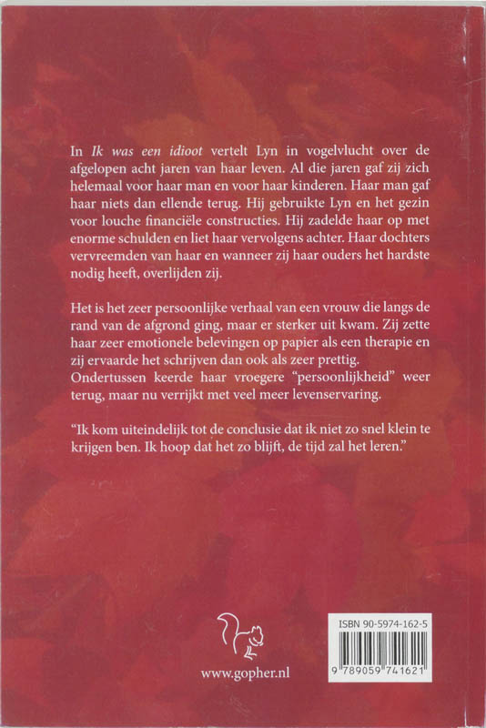 Achterkant van Ik was een idioot
