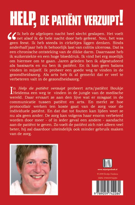 Achterkant van Help, de patiënt verzuipt!