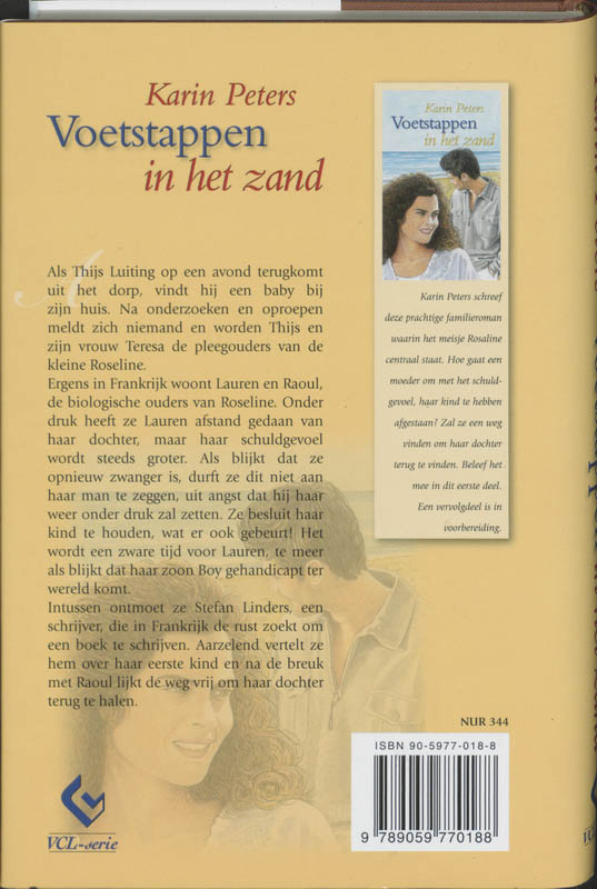 Achterkant van Voetstappen in het zand