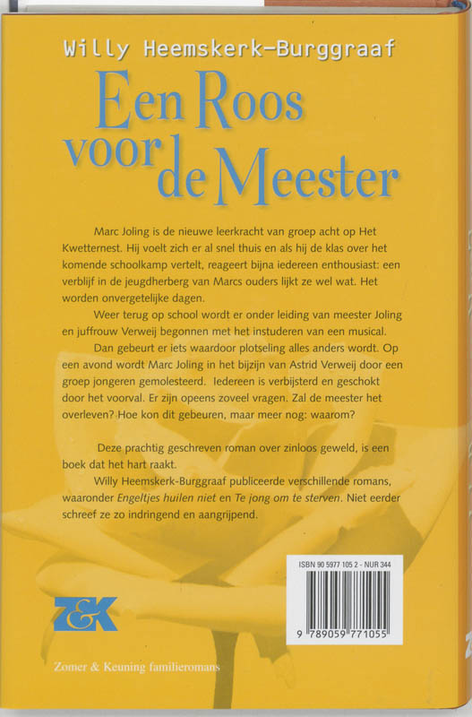 Achterkant van Een roos voor de meester